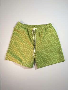 Coach Men's Lime Green Logo-Print Swim Trunks
